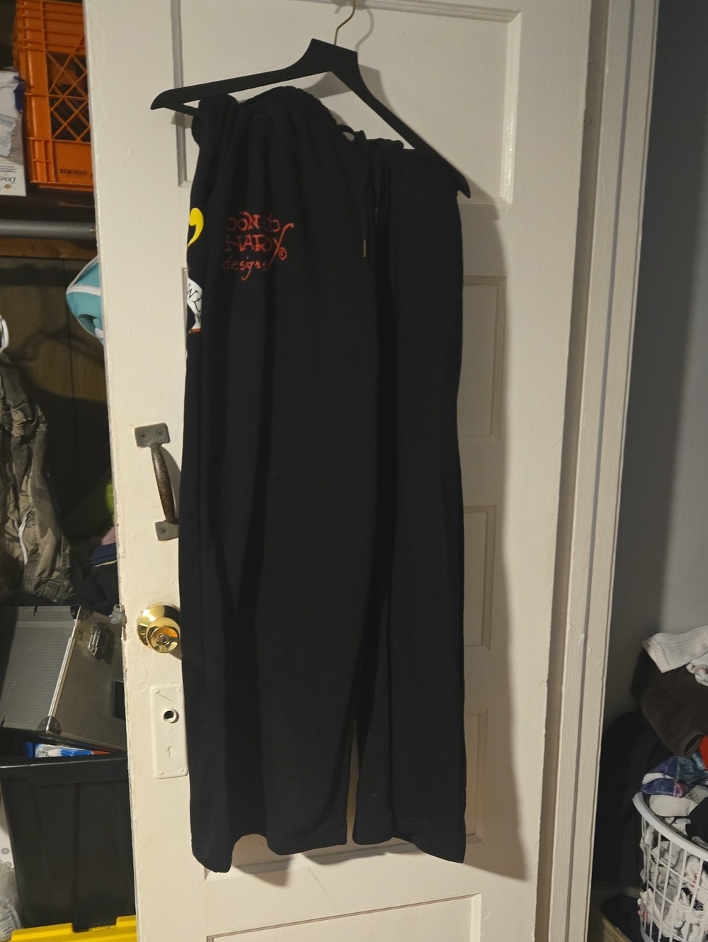 Ed Hardy Black Graphic Jumpsuit with Yellow & Red Accents